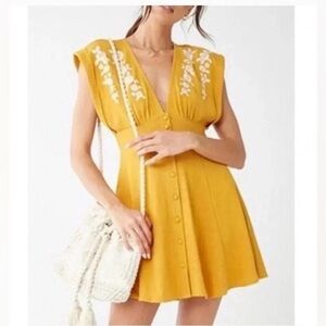 Forever 21 Yellow Mini Dress